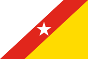 diagonal white-red-yellow, white star