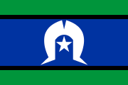 blue with thin green stripes fimbriated in black on top and bottom and a white headdress and star