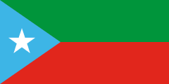 green-red stripes with a blue triangle containing a white star on the left side