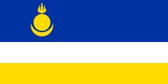 blue-white-yellow stripes with a thick top stripe and a yellow sun symbol in top left