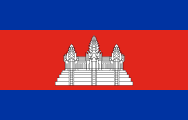 blue-red-blue stripes with a thick middle stripe containing a white Angkor Wat emblem