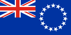 blue British ensign, ring of 15 white stars