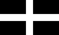 black with a white cross