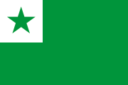 green, white canton, green star