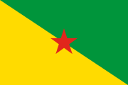 yellow-green diagonal bicolour with a red star