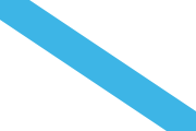 white, blue diagonal stripe