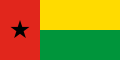 yellow-green, thick red stripe, black star