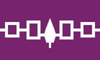 purple, hiawathas belt pattern in white