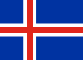 blue with a red nordic cross outlined in white