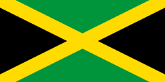 yellow saltire surrounded by green on the top and bottom and black on the sides
