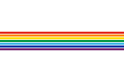 white with a rainbow stripe