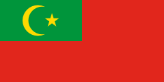red, green canton, yellow crescent and star