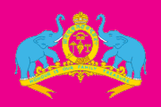 pink, coat of arms, blue elephants