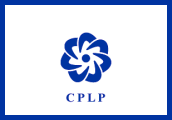 white outlined in blue, CPLP logo