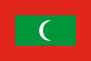 green, thick red outline, white crescent