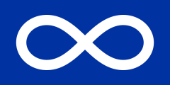 blue with a white infinity symbol