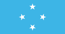blue with a diamond of four white stars