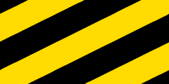 7 black-yellow diagonal stripes