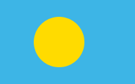 blue with a yellow circle in the middle shifted towards the left side