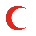 white with a red crescent