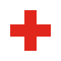 white with a red cross