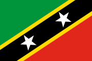 green-black-red diagonal tricolour fimbriated in yellow with white stars along the middle stripe