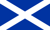 blue with a white saltire