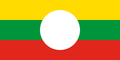 yellow-green-red, white circle