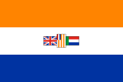 orange-white-blue, a cross made up of the Union Jack, Orange Free State, and Transvaal flags