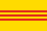 yellow, three thin red stripes