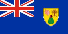 blue British ensign, coat of arms