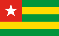 5 green-yellow stripes with a square red canton containing a white star