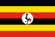 6 red-yellow-black stripes with a white circle containing a crane