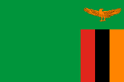 green with an orange eagle over three short red-black-orange bands on the right side