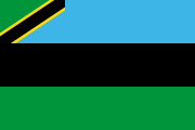 blue-black-green stripes with the national flag of Tanzania at top-left