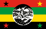 red-green-yellow-black, Great Zimbabwe emblem, black-yellow-red-green stars